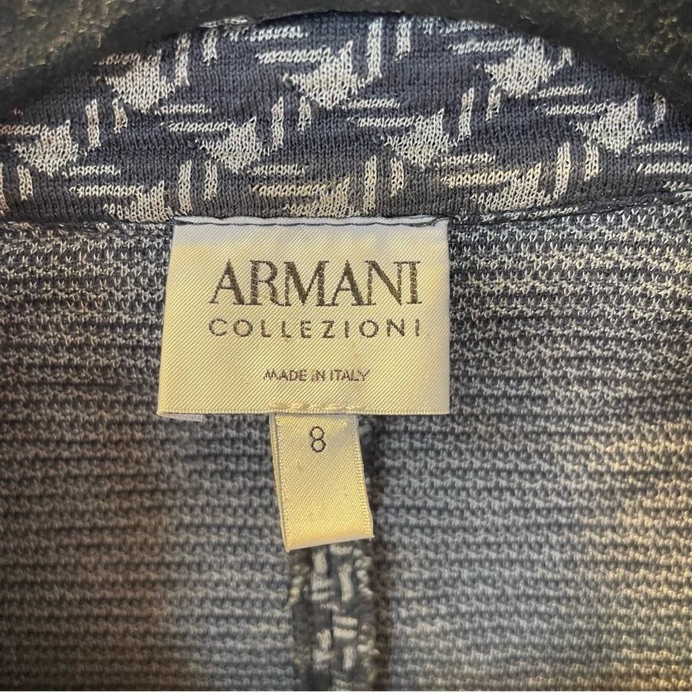 Armani Collezioni Blazer Size 8 Italy Clueless Geometric Office Preppy Academia - Picture 3 of 13